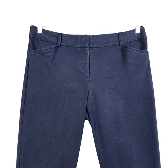 Talbots Womens Hampshire Ankle Trouser Pants 12P Navy Blue Button‎ Cuff Stretch - Picture 3 of 13